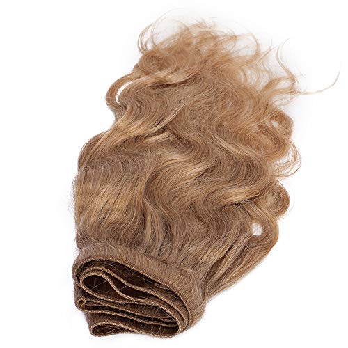 24"(60cm) SEGO Extensiones Cortina Pelo Natural Rizadas sin Clip Cabello Humano Brasileño [#27 Rubio Miel] Brazilain Human Hair Bundles Body Wave (1 Pieza,100g)