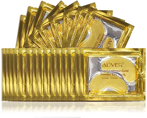 (25 Pairs) Crystal 24K Gold Powder Gel Collagen Eye Mask,Premium Anti Aging, Anti Wrinkle, Moisturiser for Under Eye Wrinkles, Remove Eye Bags, Under-eye, Dark Circles, Hydrating, Puffy Eyes