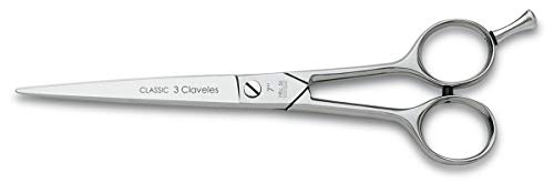 3 Claveles St Classic - Tijera De Peluquería De Corte 7", Filo Microdentado, Acero Inox, 100 g