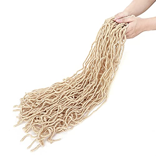 36"(91cm) SEGO 6PCS Extensiones Trenzas Africanas Pelo Sintético Se Ve Natural Goddess Faux Locs Crochet Braids Hair Rastas de Cabello Afro Boxeadoras (Blanqueador Rubio,1008g)