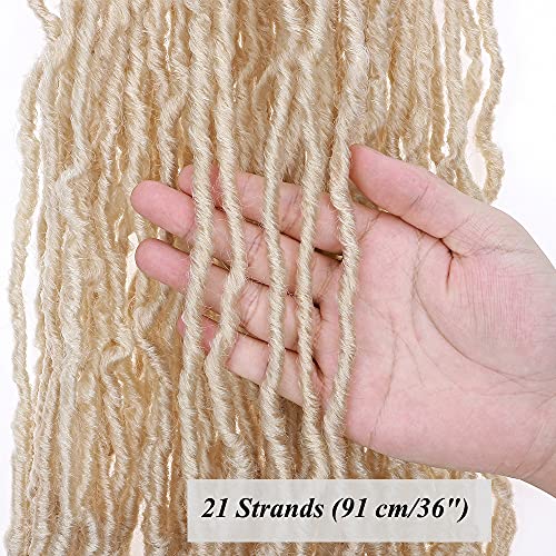 36"(91cm) SEGO 6PCS Extensiones Trenzas Africanas Pelo Sintético Se Ve Natural Goddess Faux Locs Crochet Braids Hair Rastas de Cabello Afro Boxeadoras (Blanqueador Rubio,1008g)