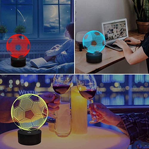 3D Ilusión óptica Lámpara LED Luz de noche Deco LED Lámpara 7 colores de control remoto con Acrílico Plano & ABS Base & Cargador usb