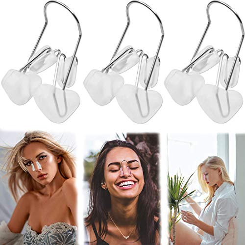 3pcs Moldeador De Nariz, Clip De Ortesis para Adelgazar La Nariz, Dispositivo Corrector De Nariz De Herramienta, Adelgazante De Nariz Sin Dolor para Mujeres y Niñas (White)