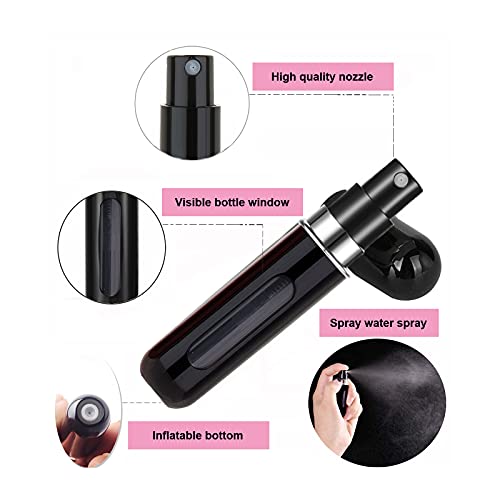 3pcs*5ml Atomizador de Perfume Recargable, Mini Portátil Atomizador,Pulverizador Perfume para Viaje,Rociador de Perfume Botella con Ventana en 3 Colores