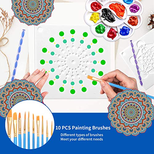 44 piezas Kits de pintura Mandala Suministros profesionales Juego de herramientas de pintura Plantillas de Mandala,Varillas Acrílicas DIY Mandala Arte Crafts Set para arte de uñas,navidad regalos