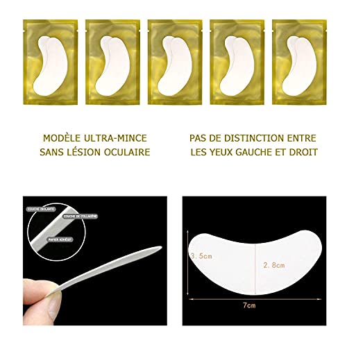 50 pares de parches para pestañas Parches para extensiones de pestañas Parche de gel para evitar extensiones de pestañas, para ojos Almohadilla para pestañas Máscara para ojos Herramienta