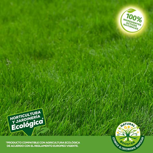 Abono para césped con materias primas 100% naturales y estimulante Natural Booster.