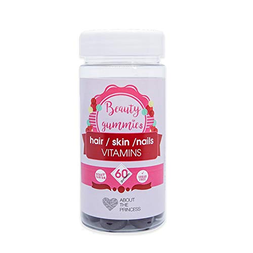 About the Princess Vitaminas para el Cabello, Uñas y Piel, Beauty Gummies, Gominolas de Multivitaminas con Biotina, Vitamina C y A, Selenio y Zync, Arandanos, Arandanos, 60 Gomitas