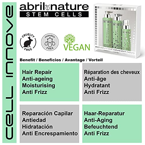 abril et nature - Pack Tratamiento Vegano Hidratación Profunda CELL INNOVE - Mascarilla Pelo, Sérum Pelo y Champú Células Madre de Regalo - Champú Hidratante Profesional Rejuvenecedor Antifrizz