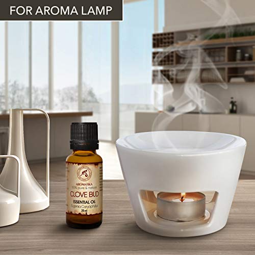 Aceite de Clavo 20ml - Eugenia Caryophyllus - Indonesia - 100% Natural y Puro - Aceite Esencial Clavo para Belleza - Difusor Aromático - Lámpara de Aroma - Clove Bud Essential Oil 20ml