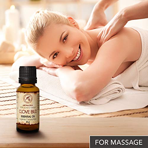 Aceite de Clavo 20ml - Eugenia Caryophyllus - Indonesia - 100% Natural y Puro - Aceite Esencial Clavo para Belleza - Difusor Aromático - Lámpara de Aroma - Clove Bud Essential Oil 20ml