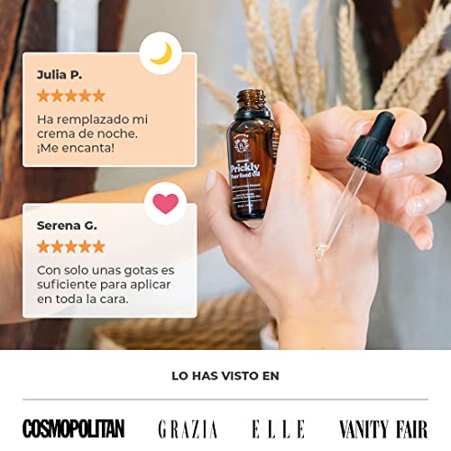 ACEITE DE HIGO CHUMBO ORGÁNICO | 100% Puro, Natural & Prensado en Frío | Rostro, Cuerpo, Cabello, Barba, Uñas | Vegano y Cruelty Free | Botella de Vidrio + Pipeta + Bomba (50ml)
