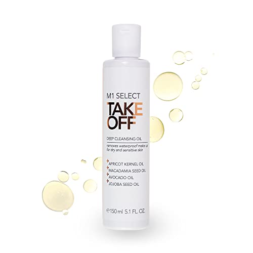 Aceite limpiador de efecto profundo con valiosos aceites vegetales, elimina eficazmente las impurezas y el maquillaje resistente al agua, M1 Select Take Off.
