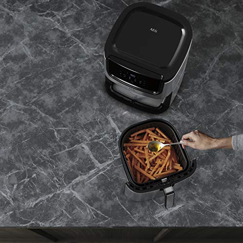 AEG AF6-1-6ST Freidora de Aire Sin Aceite 5.4 L, Pantalla LED display táctil, 8 Programas, Temporizador 60 min, Temperatura máxima 180º, Acero Inoxidable, Apto lavavajillas, Inox