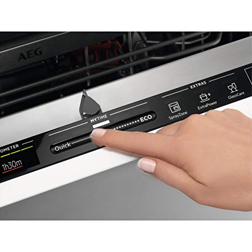AEG FSB53617Z Lavavajillas de Integración AirDry 13 cubiertos, Desconexión automática, Display con sistema QuickSelect, 7 programas a 3 temperaturas, Motor Inverter, 46 dBA, Blanco, 60 cm