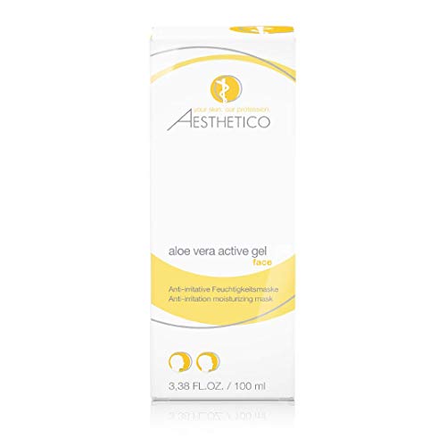 AESTHETICO Aloe vera Active Gel - Mascarilla hidratante para todas las imágenes de la piel, reduce el rojece, enfría y calma, con aloe vera altamente concentrado, 100 ml