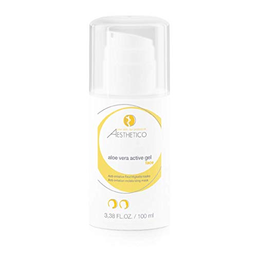 AESTHETICO Aloe vera Active Gel - Mascarilla hidratante para todas las imágenes de la piel, reduce el rojece, enfría y calma, con aloe vera altamente concentrado, 100 ml