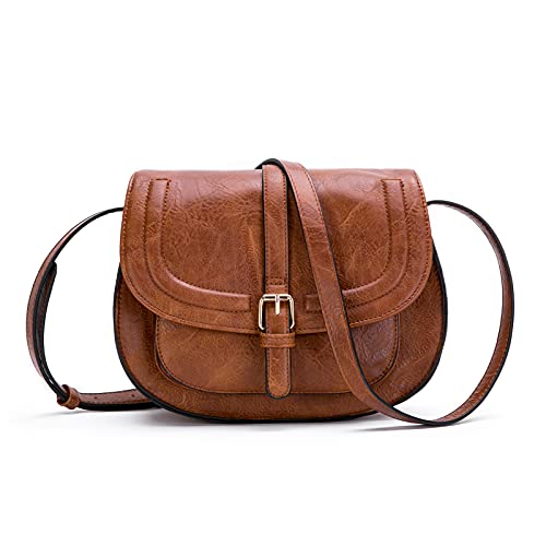 AFKOMST bandolera mujer pequeña, bandolera mujer piel sintética, bolso mujer, con bandolera ajustable desmontable