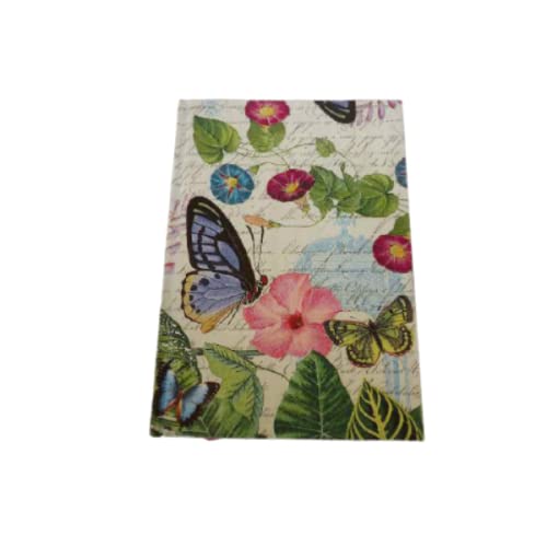 Agenda 2022 A5 Día por Página, Planificador Anual, Regalo para Ella, Vista por Dìa, Tapa Dura, Diario con Mariposa y hibiscus