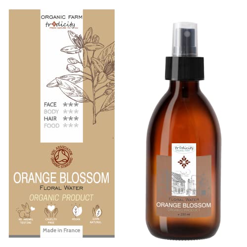 Agua Floral de Neroli Bio · Hidrolato de Flor de Azahar Ecologico · Aromaterapia, Tonico Facial, Spray Corporal, Ambientador Natural, Perfume Floral, Calmante - 250 ml