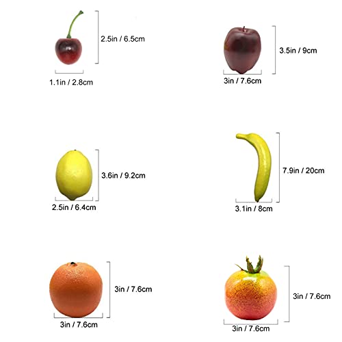 AIVORIUY 18 Piezas Frutas Artificiales Surtidas de Frutas Realistas Frutas Falsas Juego de Frutas de Simulación ​para la Decoración del Restaurante de la Cocina del Hogar de Fiesta de Navidad