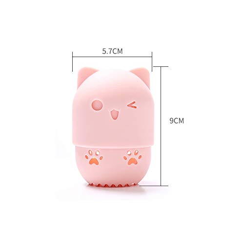 Akin Contenedor de esponja de maquillaje, estuche de viaje de esponja de belleza, estuche de transporte de esponja de maquillaje de silicona, caja de esponja de polvo para la cara