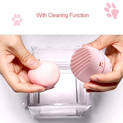 Akin Contenedor de esponja de maquillaje, estuche de viaje de esponja de belleza, estuche de transporte de esponja de maquillaje de silicona, caja de esponja de polvo para la cara