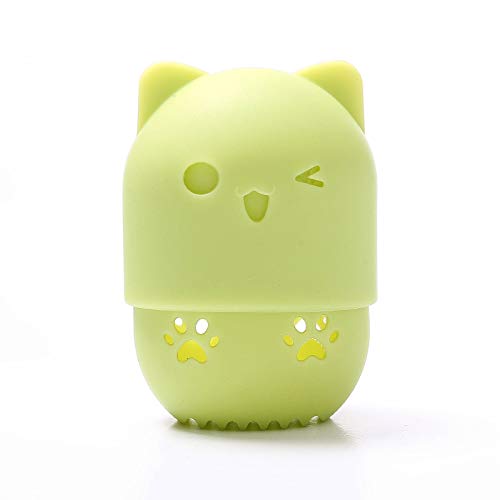 Akin Contenedor de esponja de maquillaje, estuche de viaje de esponja de belleza, estuche de transporte de esponja de maquillaje de silicona, caja de esponja de polvo para la cara