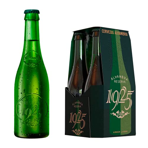 Alhambra - Reserva 1925 Cerveza Dorada Lager, 5.4% Volumen de Alcohol - Pack de 4 x 33 cl