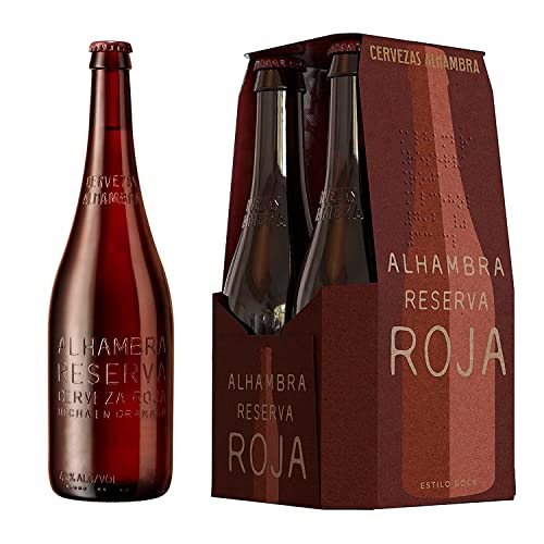 Alhambra Reserva Roja Cerveza Bock Lager – Pack de 4 Botellas x 33cl – 7,2% Volumen de Alcohol