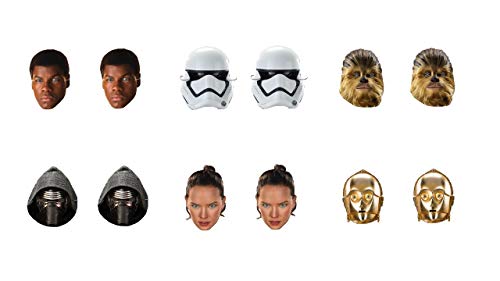 ALMACENESADAN 2565; Pack 12 mascaras Star Wars, Darth Vader; Producto de cartón; Ideal para Fiestas y cumpleaños