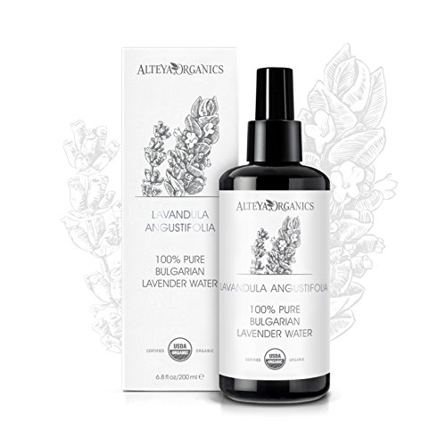 Alteya Tóner de agua de lavanda orgánico - Botella de vidrio - 200 ml, USDA orgánico, de la destilería de Alteya, grado de cuidado de la piel, especial destilado térmico