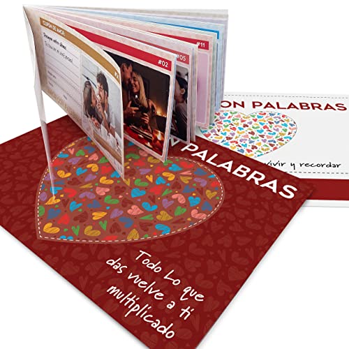 AMOR CON PALABRAS - Talonario para parejas 25 cupones. El mejor regalo para parejas o regalo para novia o novio. Los mejores vales para parejas del mercado. El Mejor Regalos para Parejas
