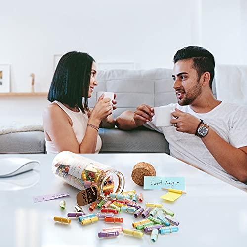 Amycute 90 Piezas Cápsula de Mensaje de Letra Cápsula Mensaje de Amor Cápsula, Carta de Amor para Novio o Novia, Regalo para Navidad, San Valentín, Aniversario, Cumpleaños, Boda