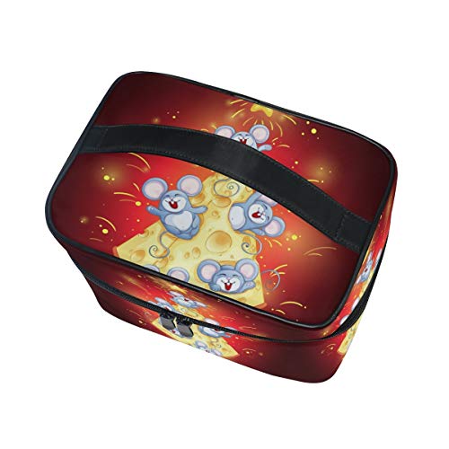 Árbol De Queso Divertidos Ratones Bolsa Mochila de Maquillaje Almacenamiento Organizador de Cosméticos Portátil Estuche para Mujeres Señoras Niñas