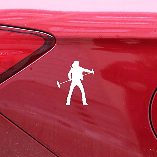ARGYJAE 12.1cm * 14.3CM Musique Chanteur Roca Micro Musicien Vinilo Negro/Plata Coche Etiqueta C22-0763 (Color Name : Silver)