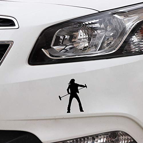 ARGYJAE 12.1cm * 14.3CM Musique Chanteur Roca Micro Musicien Vinilo Negro/Plata Coche Etiqueta C22-0763 (Color Name : Silver)