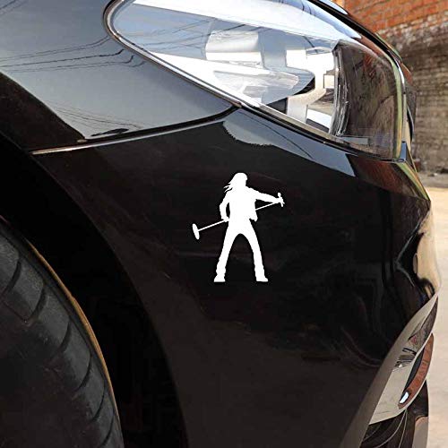 ARGYJAE 12.1cm * 14.3CM Musique Chanteur Roca Micro Musicien Vinilo Negro/Plata Coche Etiqueta C22-0763 (Color Name : Silver)