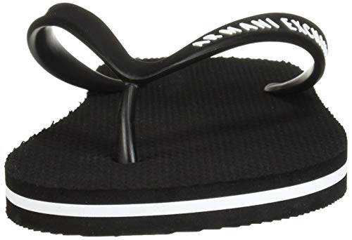 Armani Exchange Classic Flip Flop, Chanclas Hombre, Negro (Black+White Logo 00002), 41 EU