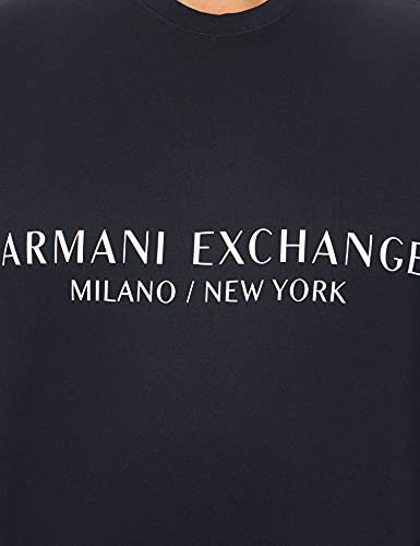 Armani Exchange Crew Neck, Front Extended Logo Sudadera, Azul Marino, L para Hombre