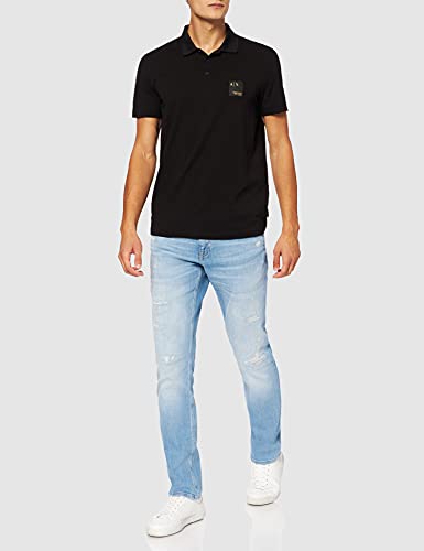 Armani Exchange double knit Polo Shirt, Black, XS