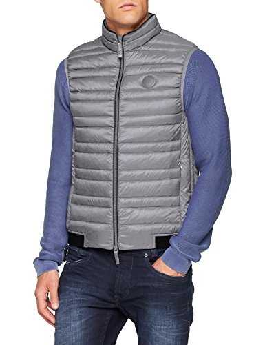 Armani Exchange Puffer Jacket Gilet Chaleco, Gris (Htr Grey/Navy 0902), Medium para Hombre