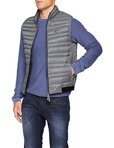 Armani Exchange Puffer Jacket Gilet Chaleco, Gris (Htr Grey/Navy 0902), Medium para Hombre