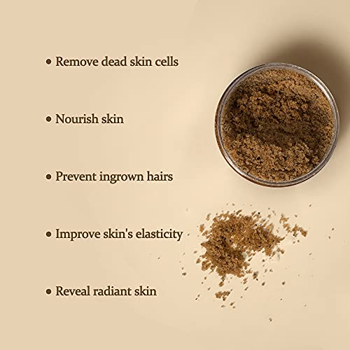 AROMUJOY Exfoliante Corporal de Café Natural orgánico Exfoliante Corporal Body Scrub Combate Las Estrías Anti-Celulitis Acné Eczema para Mujeres y Hombres
