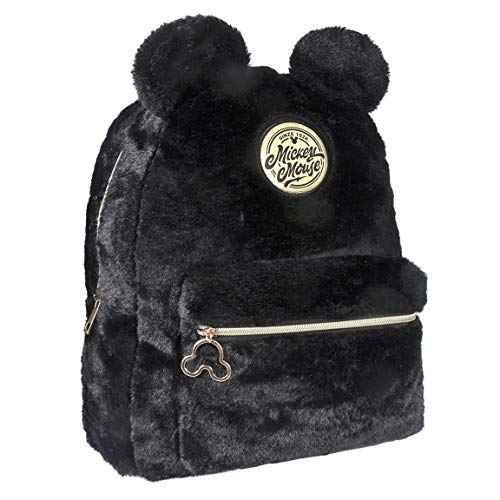 ARTESANIA CERDA Mochila Casual Pelo Mickey, 33cm, Negro