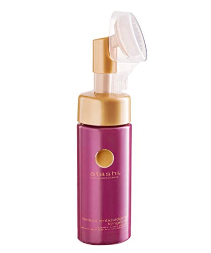 Atashi Antioxidante - Espuma Regenerante Purificante | Limpia, Energiza, Tonifica Y Afina Piel | Con Ácido Glicólico Y Aguas Frutales Bio | Apta Para Piel Sensible, Transparente, 150 Mililitro