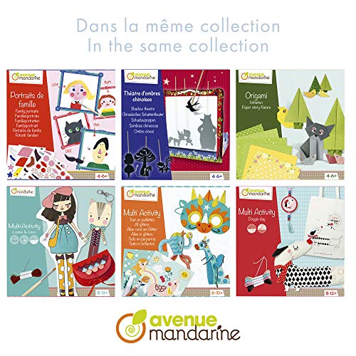 AVENUE MANDARINE - Kit Créatif de Coloriage et Gommettes - Thème Aquarium de Gommettes - Avec 12 Feutres, 6 Aquariums et Animaux Marins à Colorier - Activité Manuelle et Créative - Dès 3 ans - KC043C