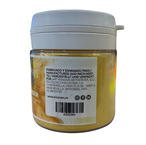 Azucren - Colorante en Polvo Alimenticio - Ideal para Repostería (Glasa, Cremas, Fondant...) - 20 GR (Oro)