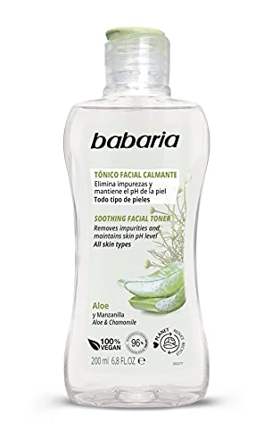 Babaria – Tónico Facial Calmante Con Aloe Vera Y Manzanilla - 200 Ml, Blanco