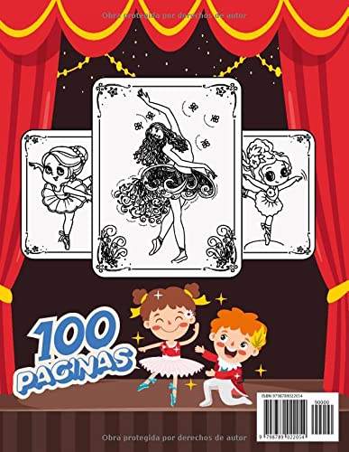Bailarina Libro para colorear Para niñas: Regalos de bailarina para niños - Incluye 50 ilustraciones para colorear con zapatillas de ballet, bailarinas, tutús, vestidos, lazos y mucho más.